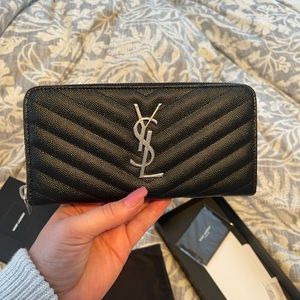 YSL Black Leather Wallet